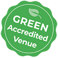 Green accredited badge symbol